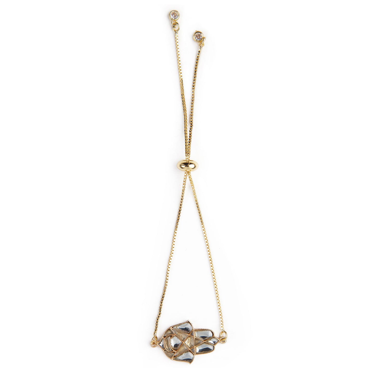 Hamsa Chain Bracelet - Silver and Gold