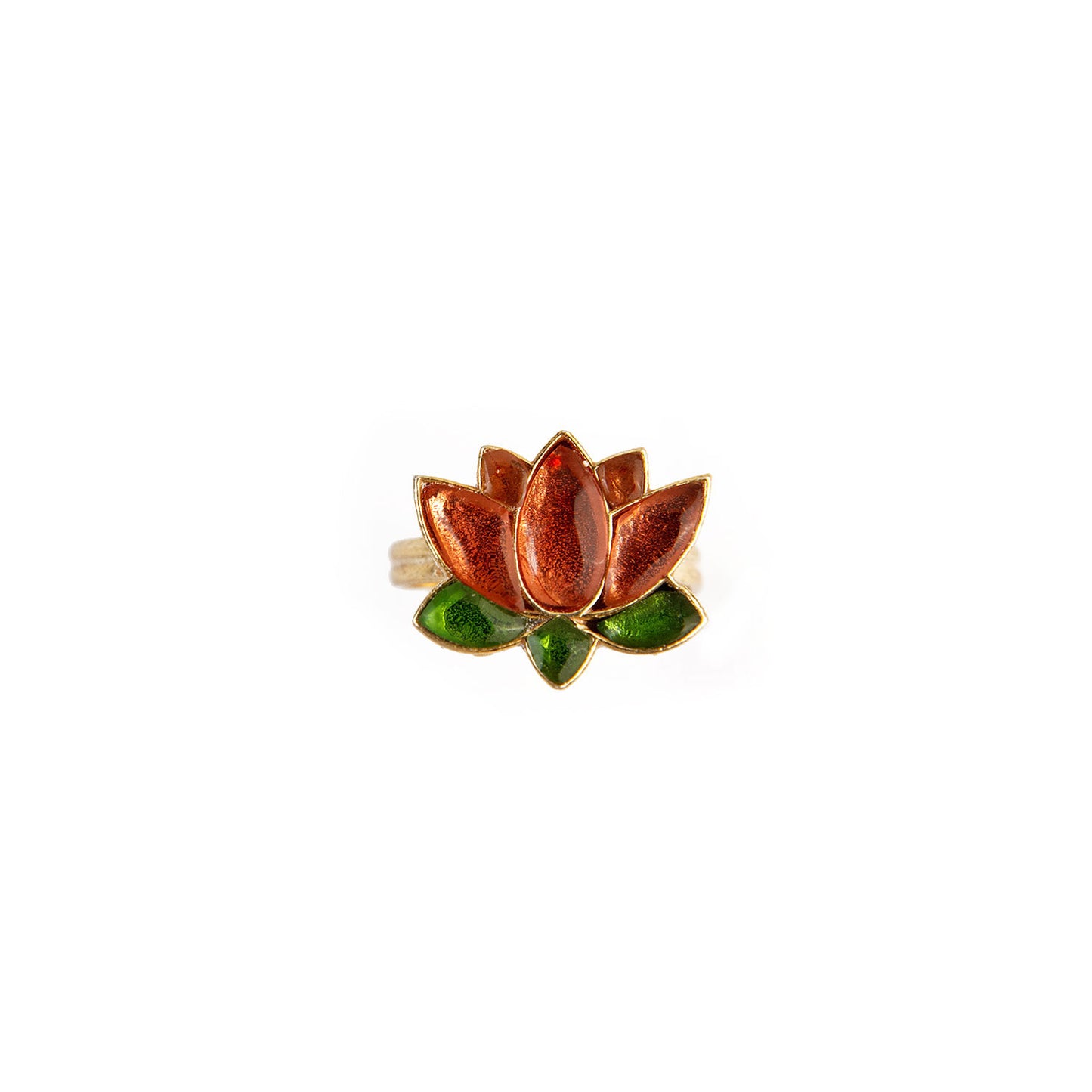 Lotus Ring - Pink and Green.