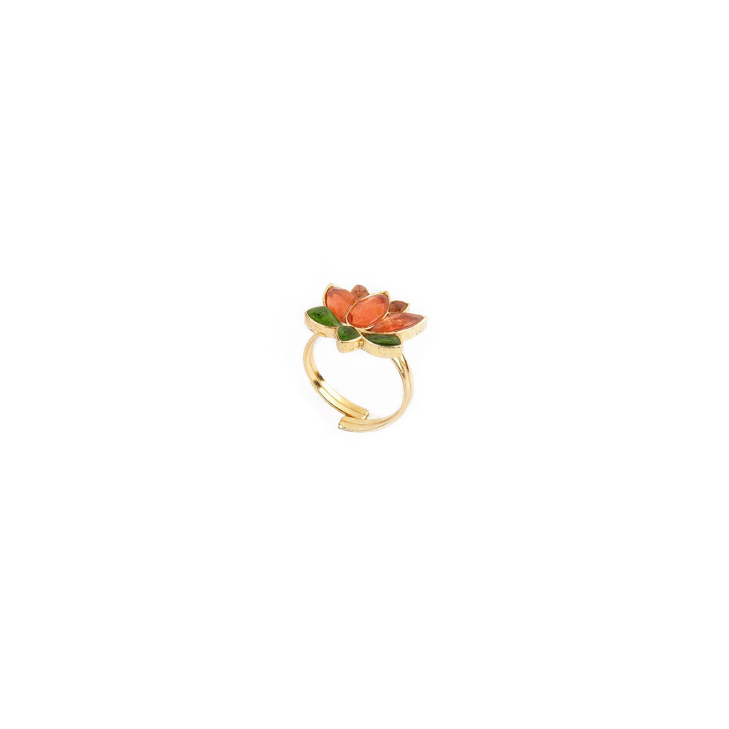 Lotus Ring - Pink and Green.