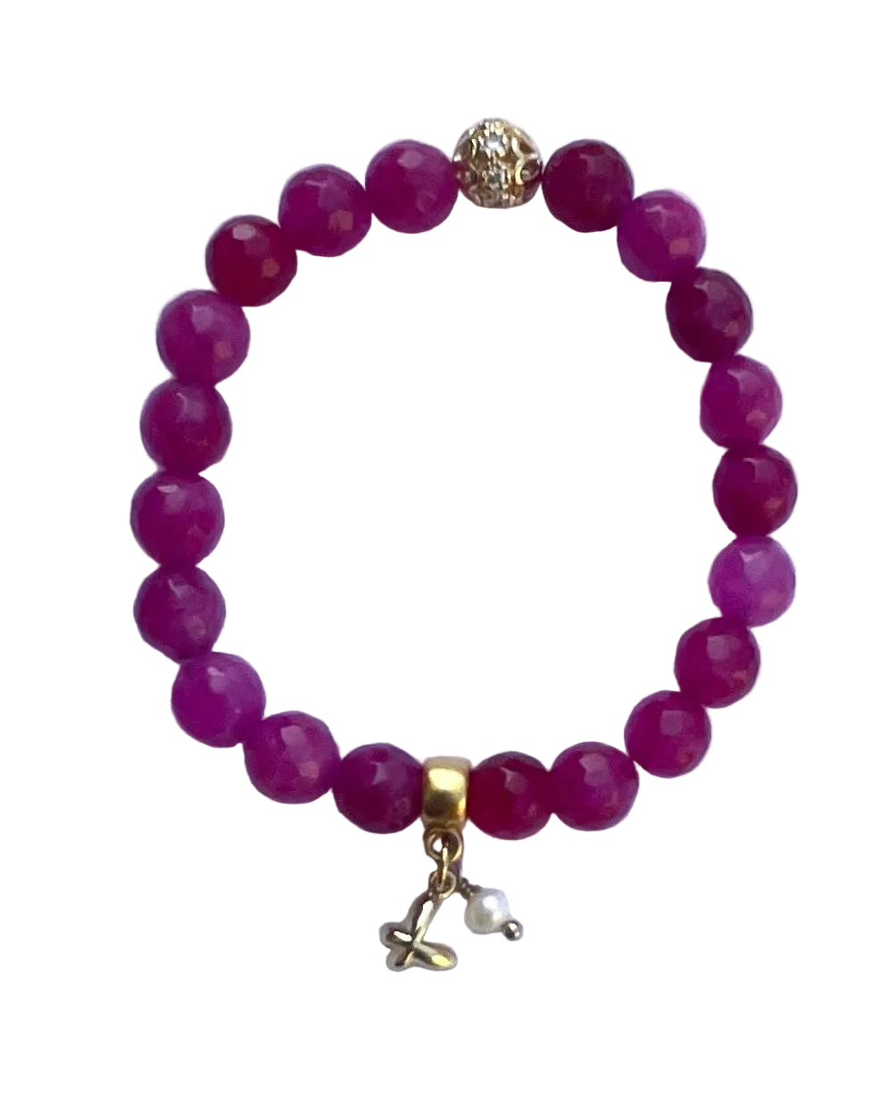 Petit Butterfly Stretch Bracelet in Magenta