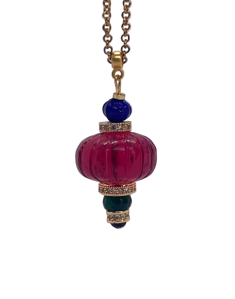 The Yuva Necklace: Pink Drop Pendant