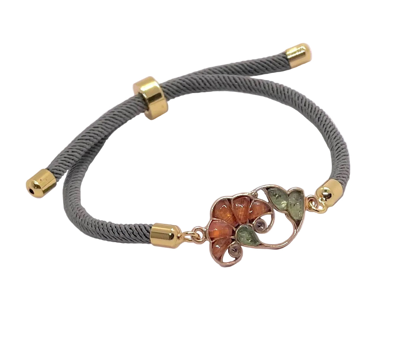 Baby Carnation Cord Bracelet Pink & Grey