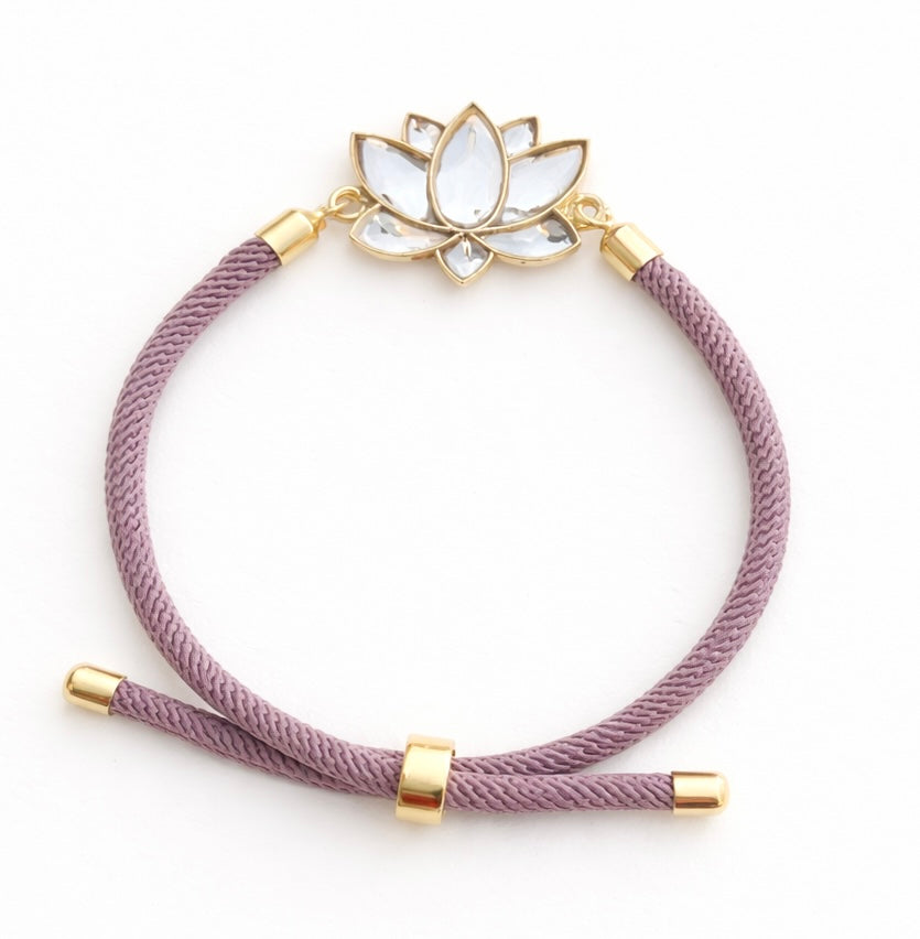 Cord Bracelet: Serene Lotus, Light Purple Cord