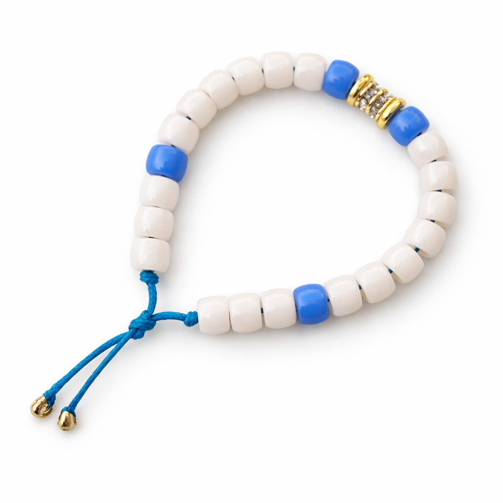 Cotton Candy Luxe Bracelet: Blue & White
