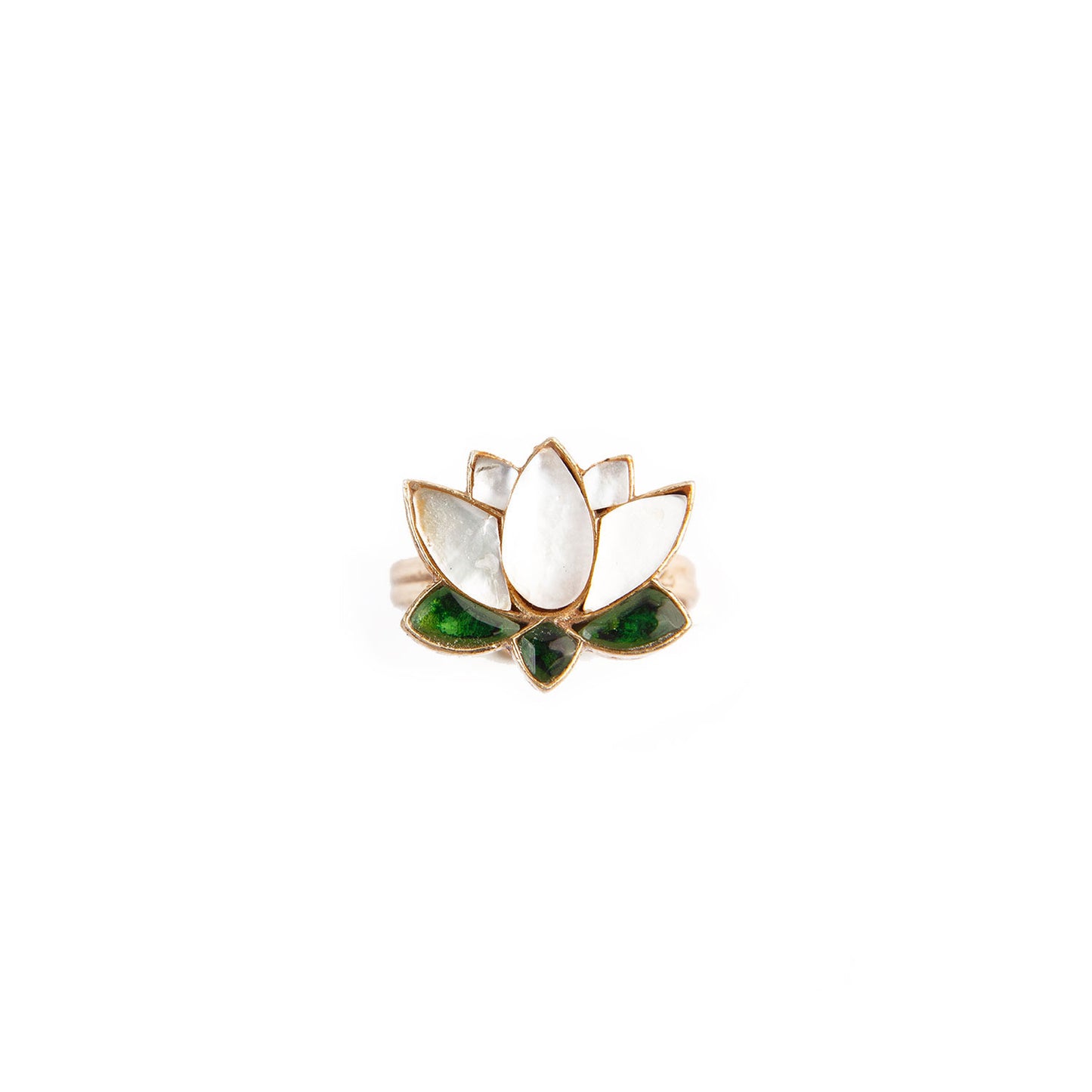 Lotus Ring - White and Green