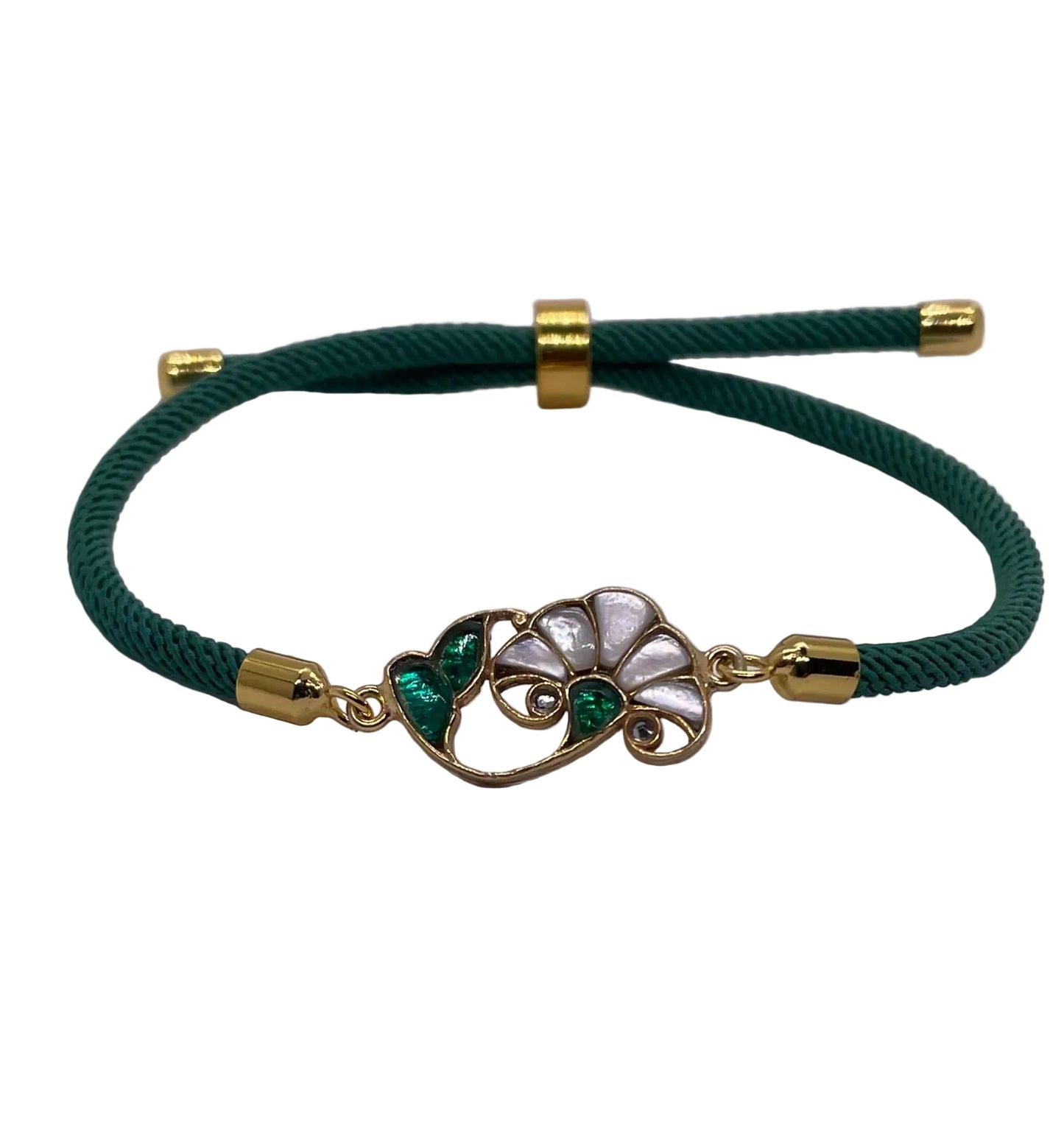 Baby Carnation Cord Bracelet in Green