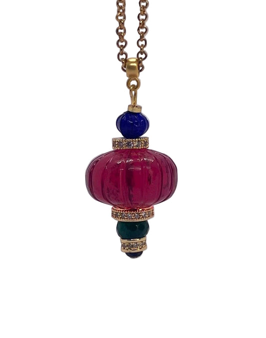 The Yuva Necklace: Pink Drop Pendant