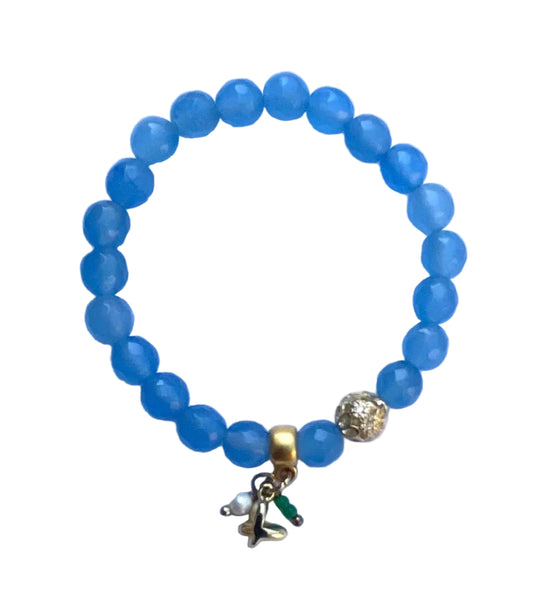 Petit Butterfly                                    Stretch Bracelet in Blue