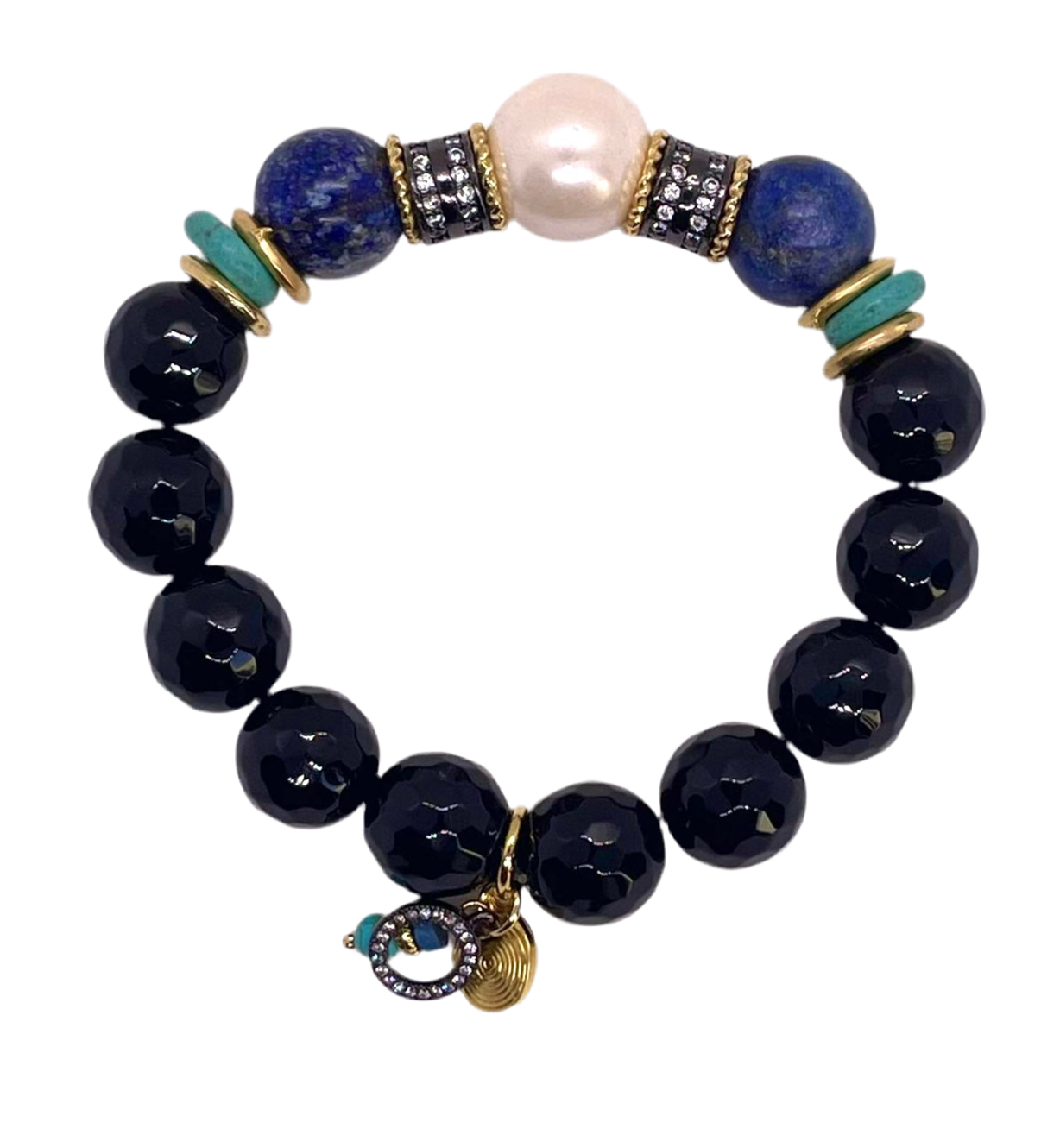 Stretch Bracelet: Black & Blues