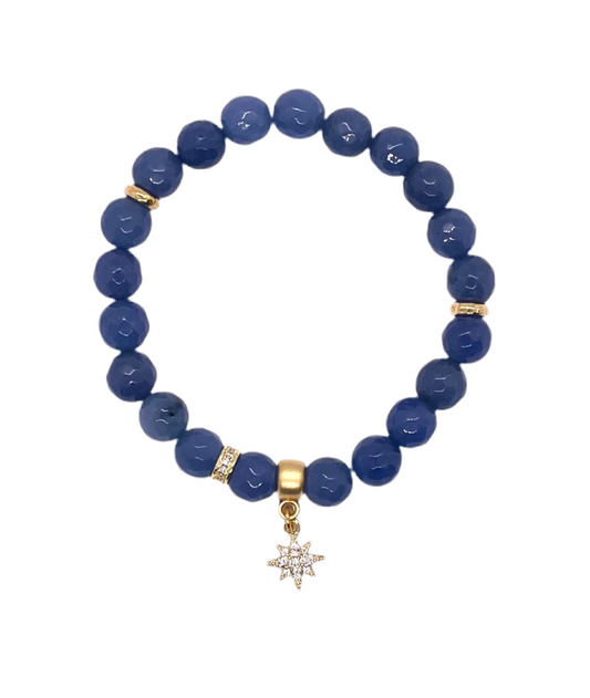 Petit Stretch Bracelet: Dark Blue with 8 Point Star Charm