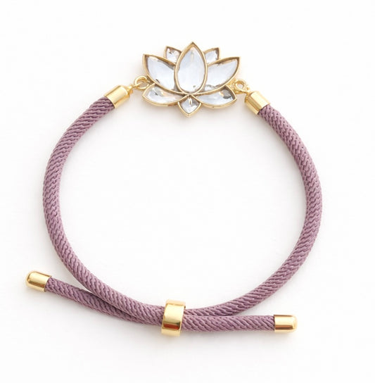 Cord Bracelet: Serene Lotus, Light Purple Cord