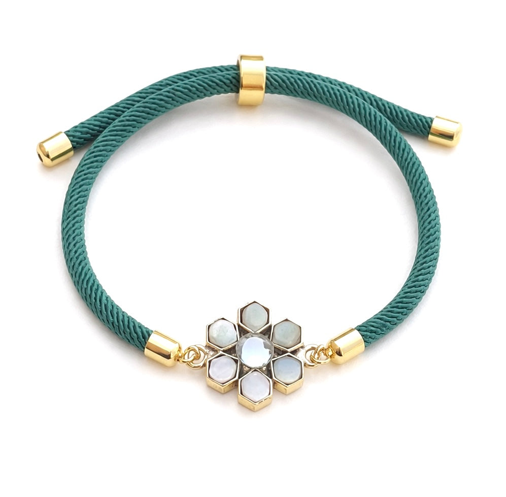 Cord Bracelet: Arabesque Green