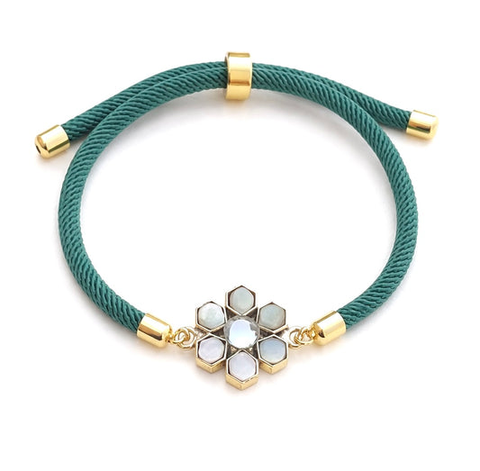 Cord Bracelet: Arabesque Green
