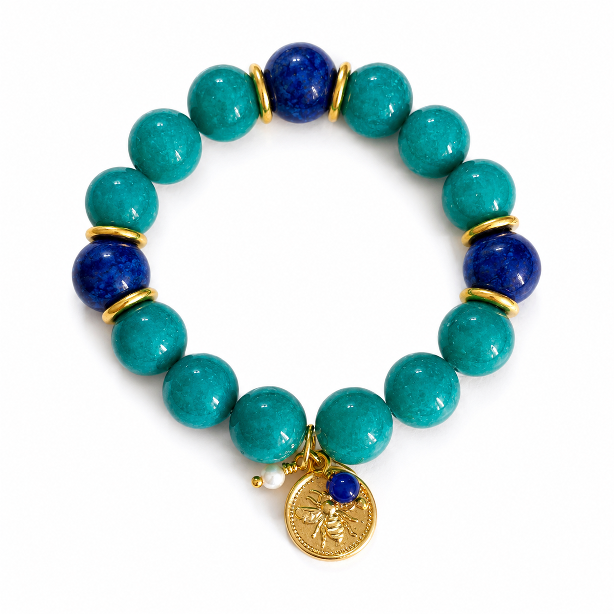 Stretch Bracelet: Blue & Green Series 5