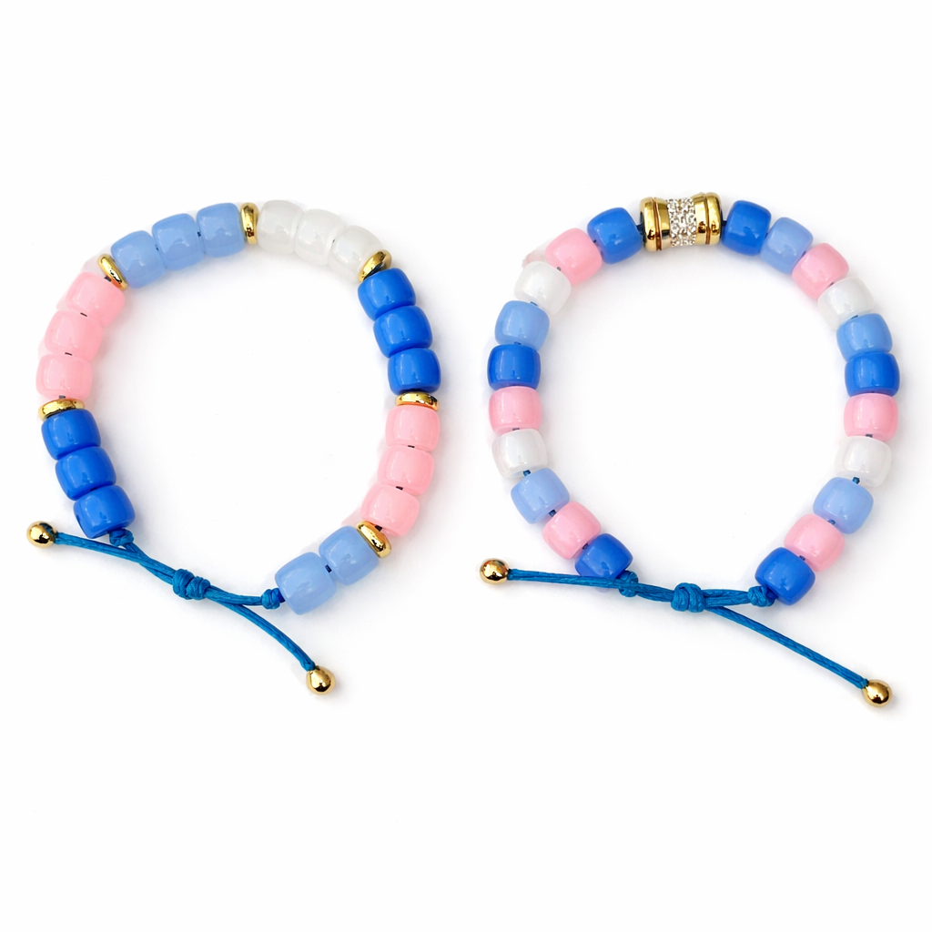Cotton Candy Luxe Bracelet: Pink & Blue Set