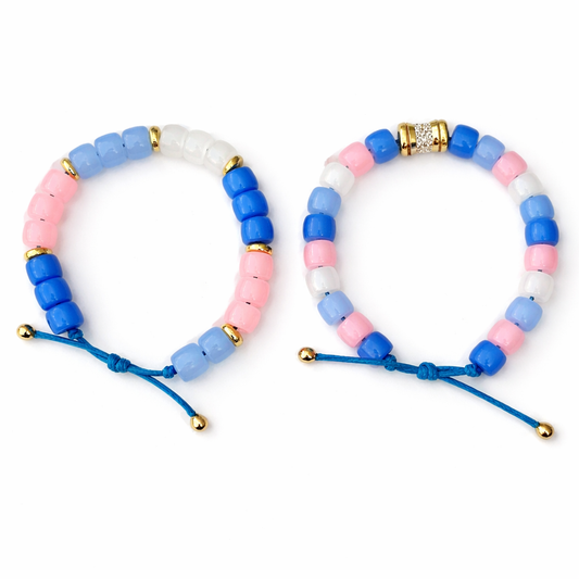 Cotton Candy Luxe Bracelet: Pink & Blue Set