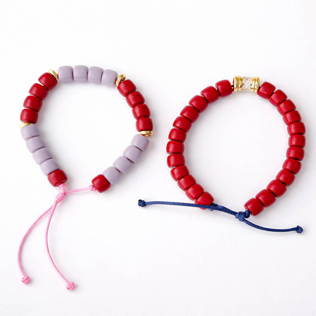 Cotton Candy Luxe Bracelet: Red Set Go