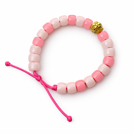 Cotton Candy Luxe Bracelet: Pink, & White