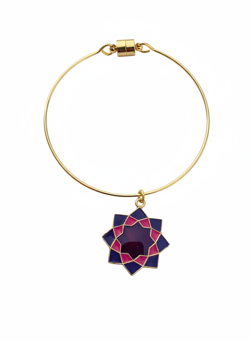 Rub el Hizb Charm Bangle: Pink