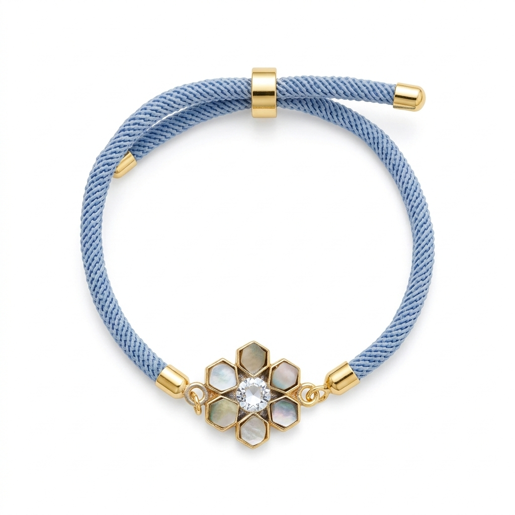 Cord Bracelet: Arabesque Corn Blue