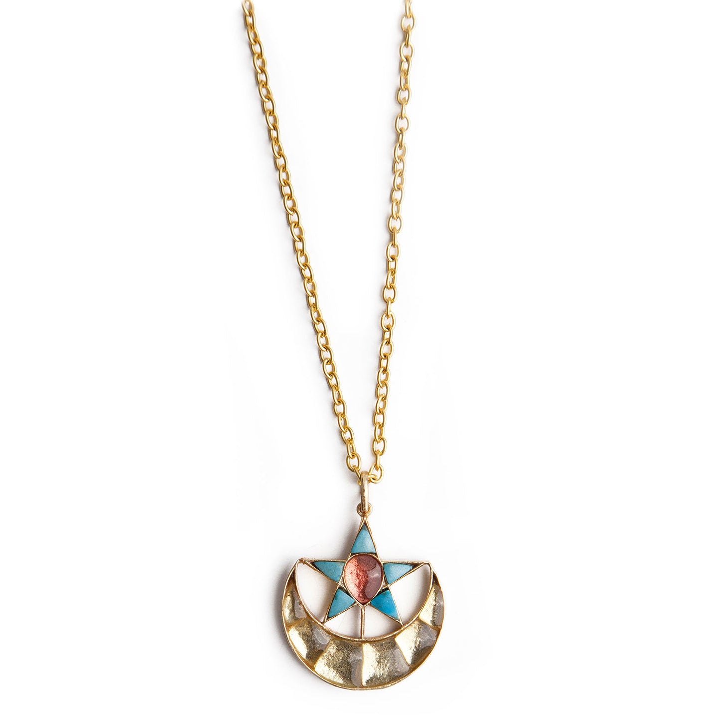 Chand Tara Pendant - Turquoise and Gold