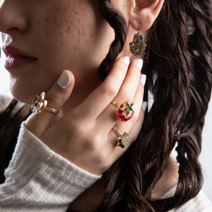 Hamsa Earrings - Silver and Gold