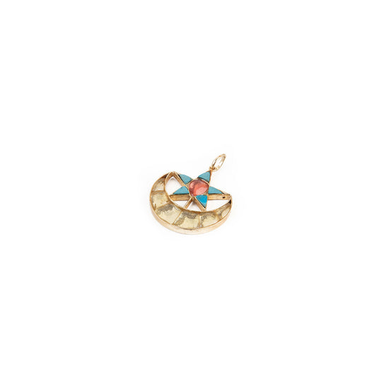 Chand Tara Pendant - Turquoise and Gold